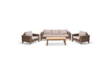 Utendørs møbelgruppe Lifestyle Garden Bahamas 2 x lenestol & 3-seter & sofabord 140 - Hagemøbler & utemiljø - Hagegruppe - Sofagruppe utendørs