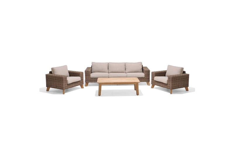 Utendørs møbelgruppe Lifestyle Garden Bahamas 2 x lenestol & 3-seter & sofabord 140 - Hagemøbler & utemiljø - Hagegruppe - Sofagruppe utendørs