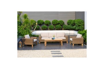 Utendørs møbelgruppe Lifestyle Garden Bahamas 2 x lenestol & 3-seter & sofabord 140 - Hagemøbler & utemiljø - Hagegruppe - Sofagruppe utendørs