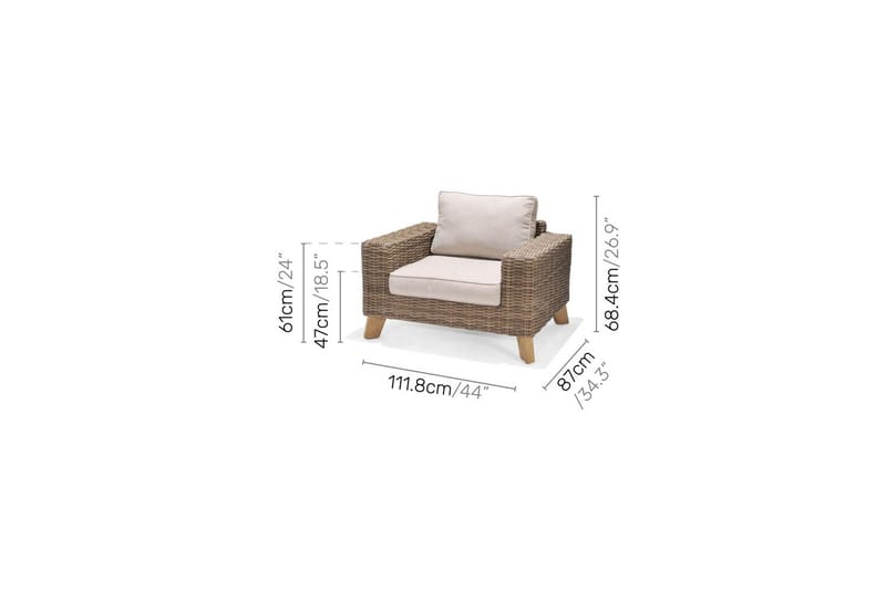 Utendørs møbelgruppe Lifestyle Garden Bahamas 2 x lenestol & 3-seter & sofabord 140 - Hagemøbler & utemiljø - Hagegruppe - Sofagruppe utendørs