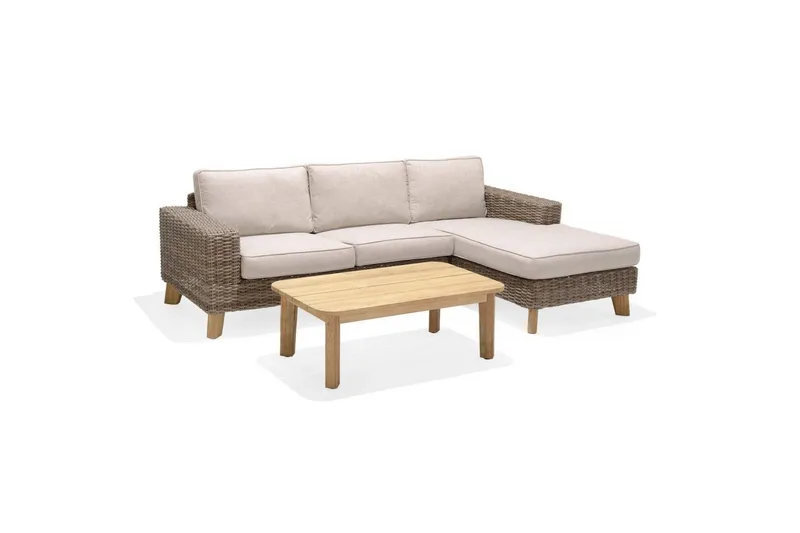 Utendørs møbelgruppe Lifestyle Garden Barbados 2-seter & sjeselong venstre sofabord 110