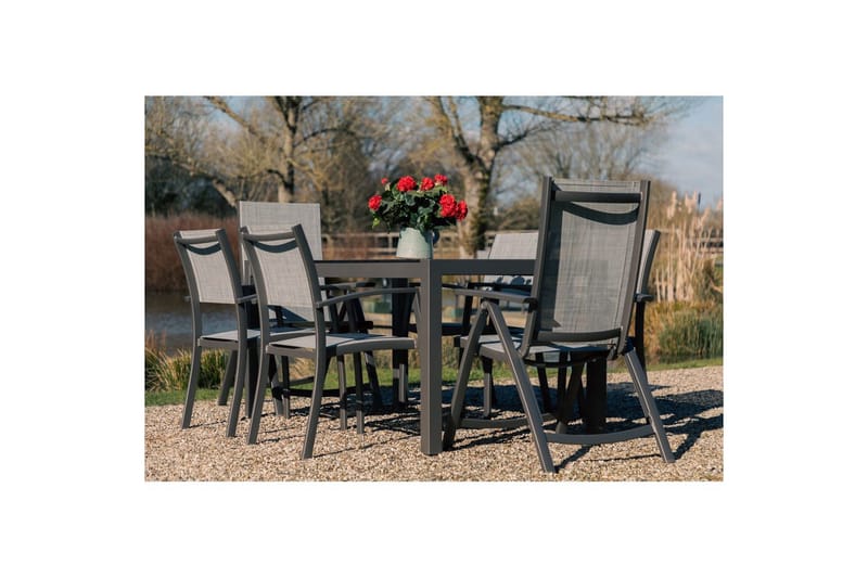 Utendørs møbelgruppe Lifestyle Garden Solana 163 cm 4 Carver stoler + 2 posisjonsstoler - 4 Carver stoler + 2 posisjonsstoler - Hagemøbler & utemiljø - Hagegruppe - Spisegrupper hage
