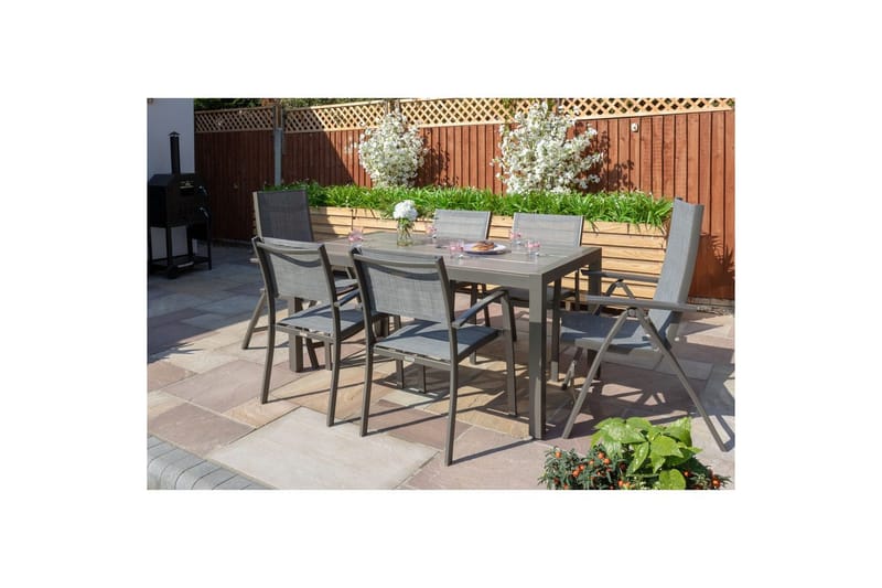 Utendørs møbelgruppe Lifestyle Garden Solana 163 cm 4 Carver stoler + 2 posisjonsstoler - 4 Carver stoler + 2 posisjonsstoler - Hagemøbler & utemiljø - Hagegruppe - Spisegrupper hage
