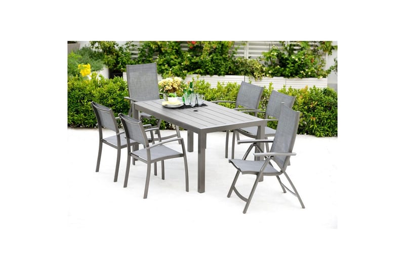 Utendørs møbelgruppe Lifestyle Garden Solana 163 cm 4 Carver stoler + 2 posisjonsstoler - 4 Carver stoler + 2 posisjonsstoler - Hagemøbler & utemiljø - Hagegruppe - Spisegrupper hage