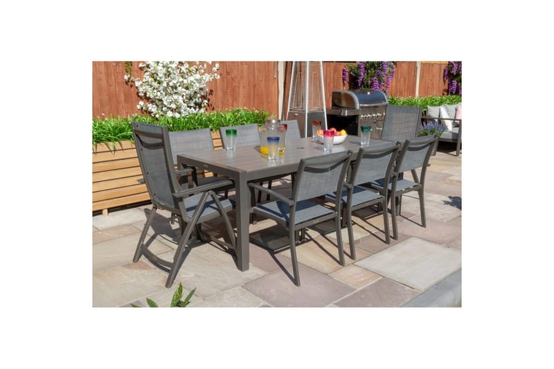 Utendørs møbelgruppe Lifestyle Garden Solana 201 cm 6 carver stoler + 2 posisjons stoler - 6 carver stoler + 2 posisjons stoler - Hagemøbler & utemiljø - Hagegruppe - Spisegrupper hage