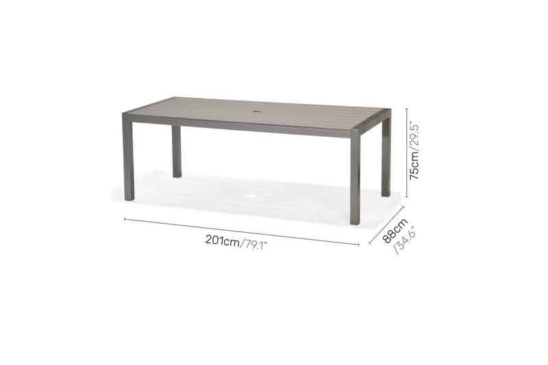 Utendørs møbelgruppe Lifestyle Garden Solana 201 cm 6 carver stoler + 2 posisjons stoler - 6 carver stoler + 2 posisjons stoler - Hagemøbler & utemiljø - Hagegruppe - Spisegrupper hage