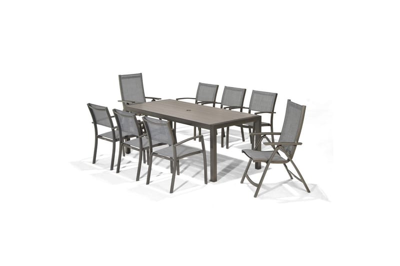 Utendørs møbelgruppe Lifestyle Garden Solana 201 cm 6 carver stoler + 2 posisjons stoler - 6 carver stoler + 2 posisjons stoler - Hagemøbler & utemiljø - Hagegruppe - Spisegrupper hage