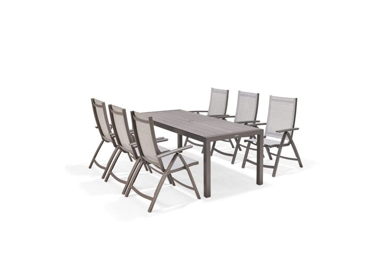 Utendørs møbelgruppe Lifestyle Garden Solana 201 cm 6 posisjons stoler - 6 posisjons stoler - Hagemøbler & utemiljø - Hagegruppe - Spisegrupper hage