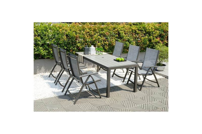 Utendørs møbelgruppe Lifestyle Garden Solana 201 cm 6 posisjons stoler - 6 posisjons stoler - Hagemøbler & utemiljø - Hagegruppe - Spisegrupper hage