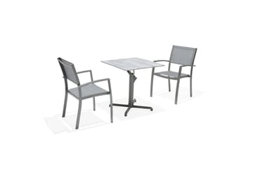 Utendørs møbelgruppe Lifestyle Garden Solana bistro bord + 2 x stabelbar lenestol - Hagemøbler & utemiljø - Hagegruppe - Cafemøbler & cafesett