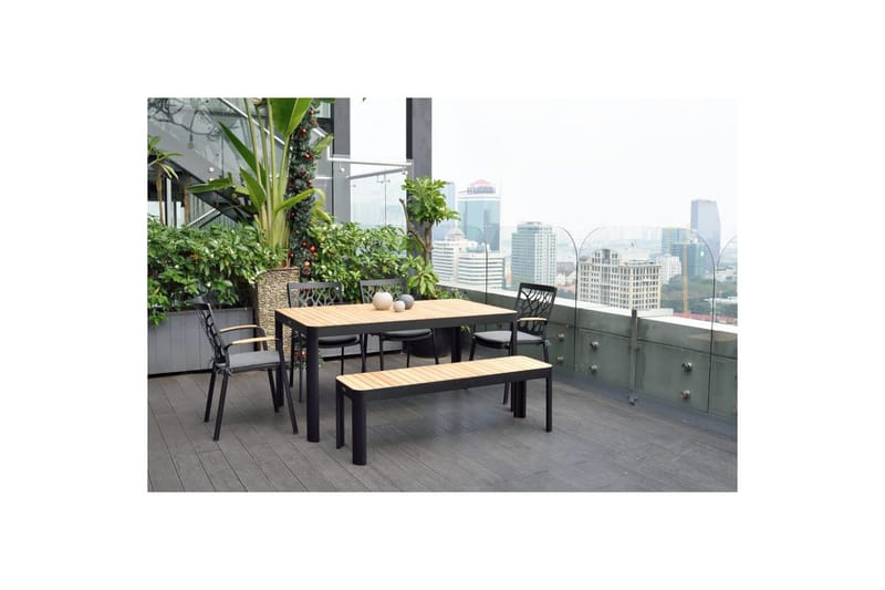 Utendørs møbelgruppe Lifestyle Garden Portals 161 cm 4 hage stoler + benk - 4 hage stoler + benk - Hagemøbler & utemiljø - Hagegruppe - Spisegrupper hage