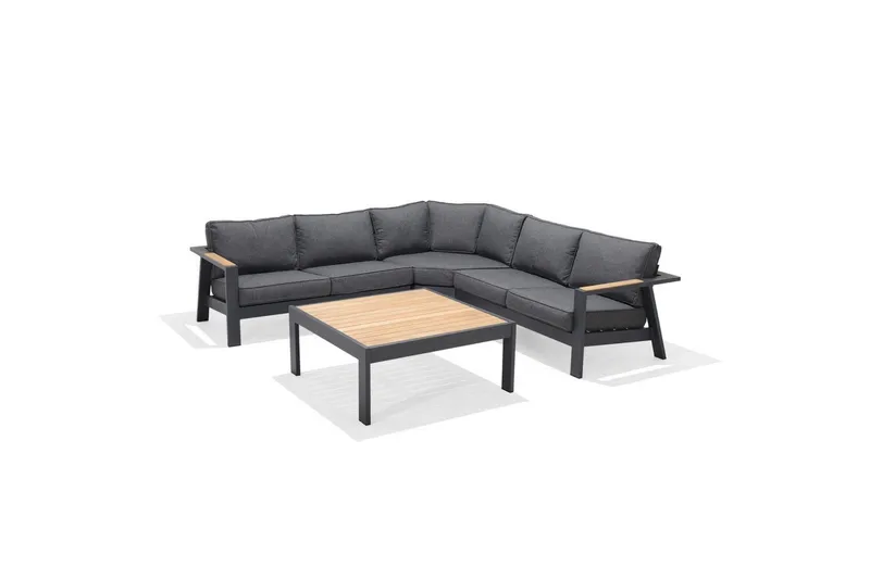 Utendørs møbelgruppe Lifestyle Garden PALAU 2-seter høyre & venstre + hjørnesofa stol + sofabord 100 cm