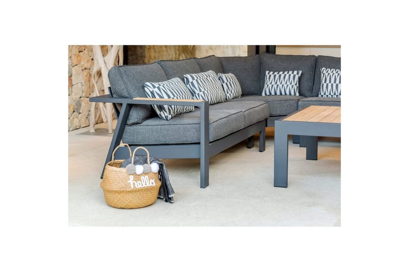 Utendørs møbelgruppe Lifestyle Garden PALAU 2-seter høyre & venstre + hjørnesofa stol + sidestol + sofabord 140 cm - Hagemøbler & utemiljø - Hagegruppe - Sofagruppe utendørs