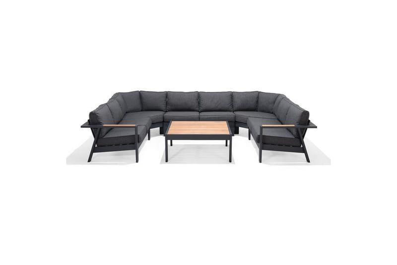 Utendørs møbelgruppe Lifestyle Garden PALAU 2-seter høyre & venstre + 2x hjørnesofa stol + 2x sidestol + sofabord 100 cm