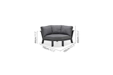 Utendørs møbelgruppe Lifestyle Garden PALAU 2-seter høyre & venstre + hjørnesofa stol + sofabord 100 cm - Hagemøbler & utemiljø - Hagegruppe - Sofagruppe utendørs