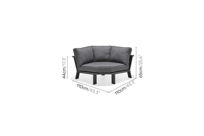 Utendørs møbelgruppe Lifestyle Garden PALAU 2-seter høyre & venstre + hjørnesofa stol + sidestol + sofabord 140 cm - Hagemøbler & utemiljø - Hagegruppe - Sofagruppe utendørs