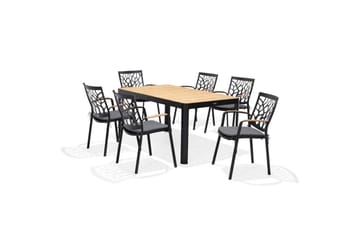 Utendørs møbelgruppe Lifestyle Garden Portals 161 cm 6 tre skjæringsstoler - 6 tre skjæringsstoler - Hagemøbler & utemiljø - Hagegruppe - Spisegrupper hage