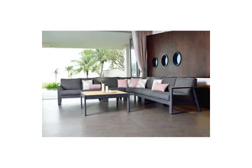 Utendørs møbelgruppe Lifestyle Garden PALAU 2-seter høyre & venstre + hjørnesofa stol + sidestol + sofabord 140 cm - Hagemøbler & utemiljø - Hagegruppe - Sofagruppe utendørs