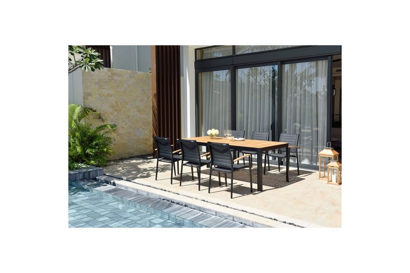 Utendørs møbelgruppe Lifestyle Garden Portals 209 cm 6 litt carver stoler - 6 litt carver stoler - Hagemøbler & utemiljø - Hagegruppe - Spisegrupper hage