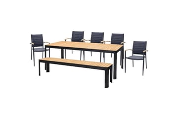 Utendørs møbelgruppe Lifestyle Garden Portals 209 cm 5 lette snekkerstoler + benk - 5 lette snekkerstoler + benk - Hagemøbler & utemiljø - Hagegruppe - Spisegrupper hage
