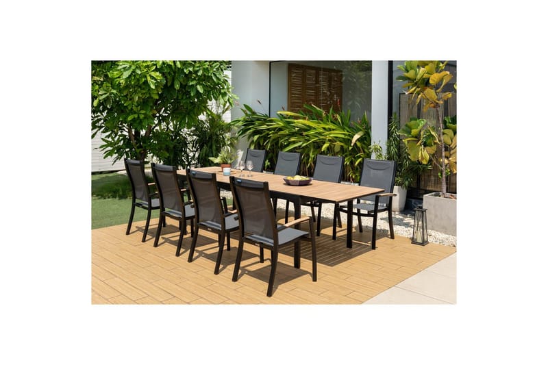 Utendørs møbelgruppe Lifestyle Garden Panama 210-300 cm 8 stablestoler - 8 stablestoler - Hagemøbler & utemiljø - Hagegruppe - Spisegrupper hage