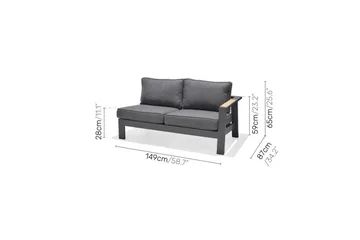 Utendørs møbelgruppe Lifestyle Garden PALAU 2-seter høyre & venstre + hjørnesofa stol + sidestol + sofabord 140 cm - Hagemøbler & utemiljø - Hagegruppe - Sofagruppe utendørs