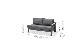 Utendørs møbelgruppe Lifestyle Garden PALAU 2-seter høyre & venstre + hjørnesofa stol + sofabord 100 cm - Hagemøbler & utemiljø - Hagegruppe - Sofagruppe utendørs