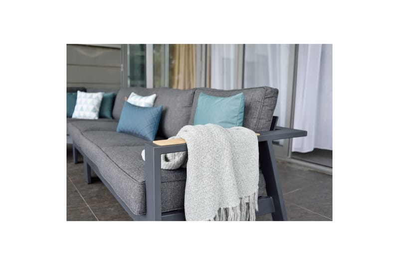 Utendørs møbelgruppe Lifestyle Garden PALAU 2-seter høyre & venstre + 2x hjørnesofa stol + 2x sidestol + sofabord 100 cm - Hagemøbler & utemiljø - Hagegruppe - Sofagruppe utendørs