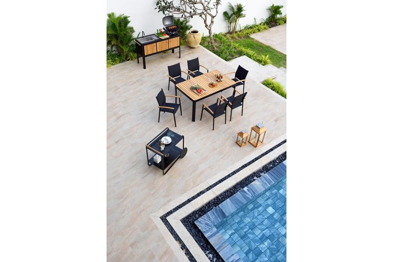Utendørs møbelgruppe Lifestyle Garden Portals 161 cm 6 litt carver stoler - 6 litt carver stoler - Hagemøbler & utemiljø - Hagegruppe - Spisegrupper hage