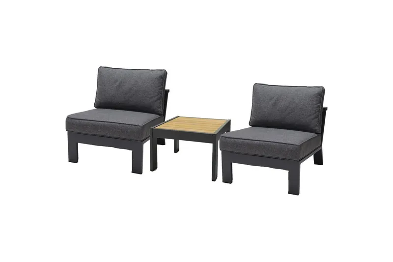 Utendørs møbelgruppe Lifestyle Garden PALAU 2x siderstol + sidebord 60 cm