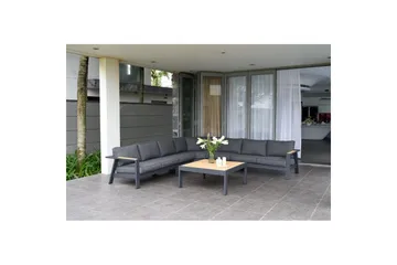Utendørs møbelgruppe Lifestyle Garden PALAU 2-seter høyre & venstre + hjørnesofa stol + sidestol + sofabord 140 cm - Hagemøbler & utemiljø - Hagegruppe - Sofagruppe utendørs