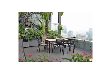 Utendørs møbelgruppe Lifestyle Garden Portals 161 cm 6 tre skjæringsstoler - 6 tre skjæringsstoler - Hagemøbler & utemiljø - Hagegruppe - Spisegrupper hage