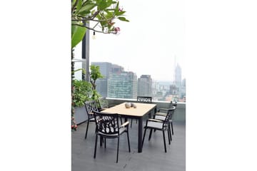 Utendørs møbelgruppe Lifestyle Garden Portals 161 cm 6 tre skjæringsstoler - 6 tre skjæringsstoler - Hagemøbler & utemiljø - Hagegruppe - Spisegrupper hage