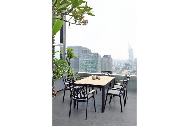 Utendørs møbelgruppe Lifestyle Garden Portals 161 cm 6 tre skjæringsstoler - 6 tre skjæringsstoler - Hagemøbler & utemiljø - Hagegruppe - Spisegrupper hage