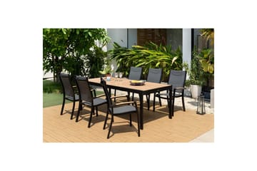 Utendørs møbelgruppe Lifestyle Garden Panama 210-300 cm 6 stablebar stoler + 2 posisjons stoler - 6 stablebar stoler + 2 posisjons stoler - Hagemøbler & utemiljø - Hagegruppe - Spisegrupper hage