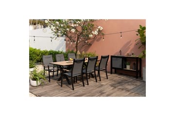 Utendørs møbelgruppe Lifestyle Garden Panama 200 cm 6 stablebar stoler - 6 stablebar stoler - Hagemøbler & utemiljø - Hagegruppe - Spisegrupper hage