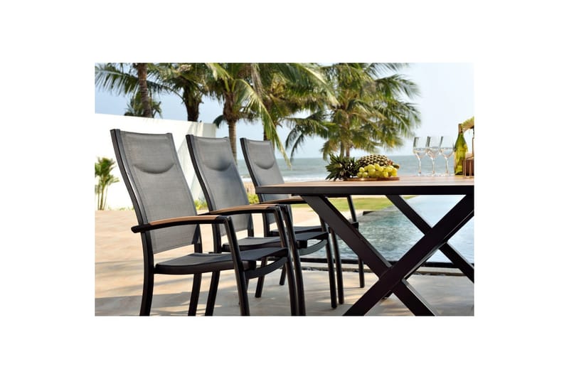 Utendørs møbelgruppe Lifestyle Garden Panama 200 cm 6 stablebar stoler - 6 stablebar stoler - Hagemøbler & utemiljø - Hagegruppe - Spisegrupper hage