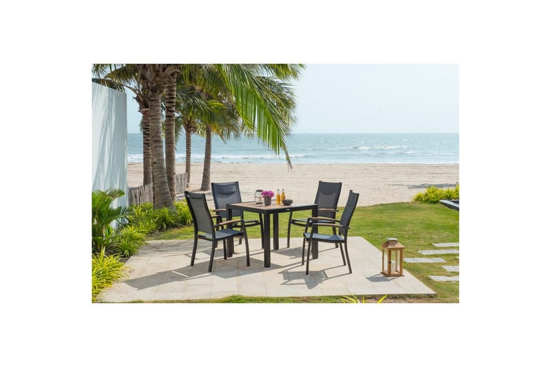 Utendørs møbelgruppe Lifestyle Garden Panama 90 cm 4 stablebare lenestoler - 4 stablebare lenestoler - Hagemøbler & utemiljø - Hagegruppe - Spisegrupper hage