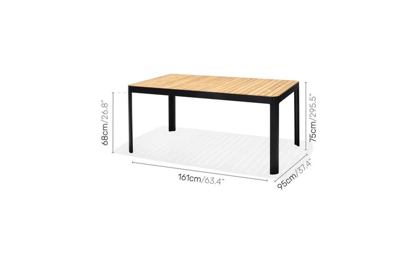 Utendørs møbelgruppe Lifestyle Garden Portals 161 cm 4 hage stoler - 4 hage stoler - Hagemøbler & utemiljø - Hagegruppe - Spisegrupper hage