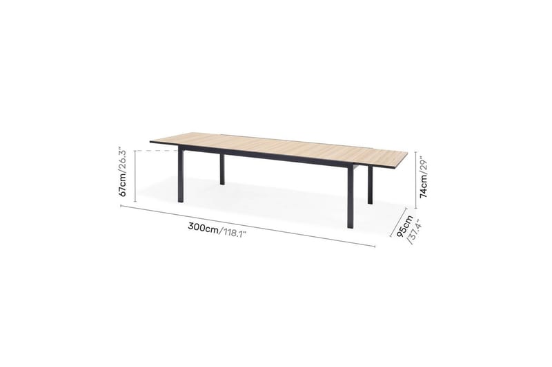 Utendørs møbelgruppe Lifestyle Garden Panama 210-300 cm 8 posisjonslenestol - 8 posisjonslenestol - Hagemøbler & utemiljø - Hagegruppe - Spisegrupper hage