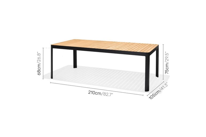 Utendørs møbelgruppe Lifestyle Garden Portals 209 cm 8 trebearbeidingsstoler - 8 trebearbeidingsstoler - Hagemøbler & utemiljø - Hagegruppe - Spisegrupper hage