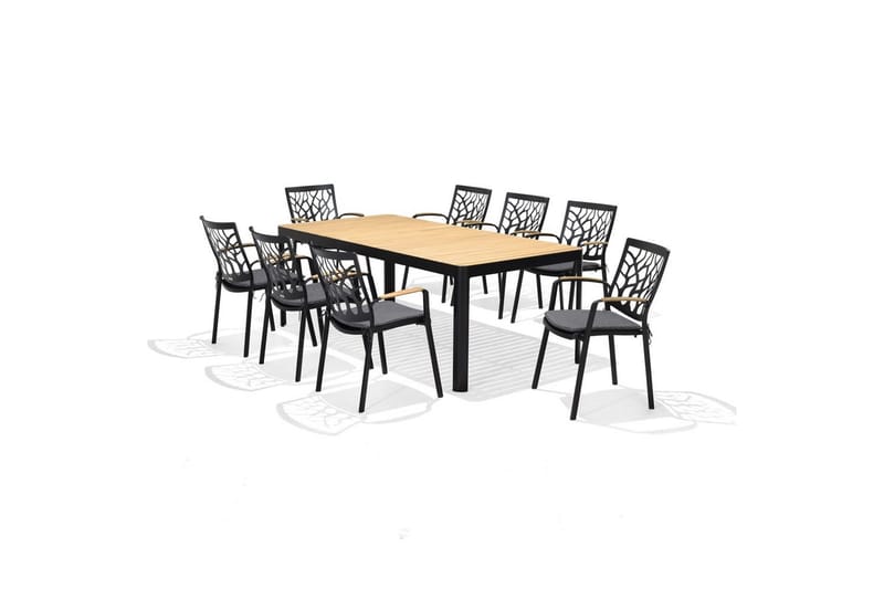 Utendørs møbelgruppe Lifestyle Garden Portals 209 cm 8 trebearbeidingsstoler - 8 trebearbeidingsstoler - Hagemøbler & utemiljø - Hagegruppe - Spisegrupper hage