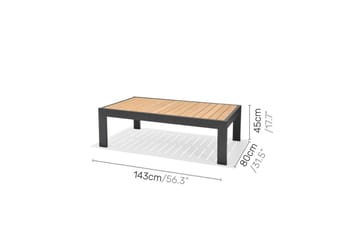 Utendørs møbelgruppe Lifestyle Garden PALAU 2-seter høyre & venstre + hjørnesofa stol + sidestol + sofabord 140 cm - Hagemøbler & utemiljø - Hagegruppe - Sofagruppe utendørs