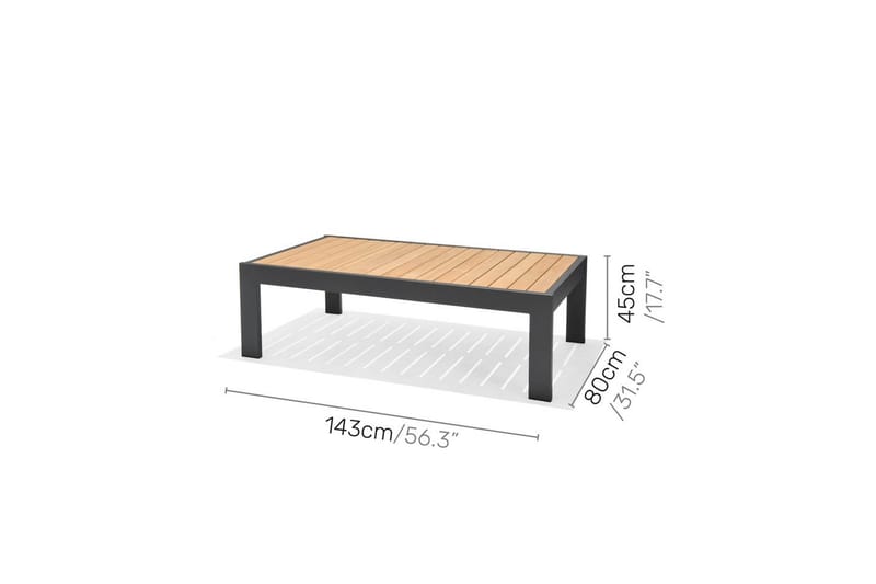 Utendørs møbelgruppe Lifestyle Garden PALAU 2-seter høyre & venstre + hjørnesofa stol + sidestol + sofabord 140 cm - Hagemøbler & utemiljø - Hagegruppe - Sofagruppe utendørs