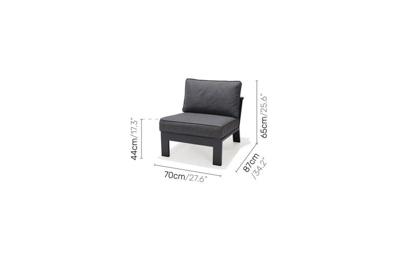 Utendørs møbelgruppe Lifestyle Garden PALAU 2-seter høyre & venstre + 2x hjørnesofa stol + 2x sidestol + sofabord 100 cm - Hagemøbler & utemiljø - Hagegruppe - Sofagruppe utendørs