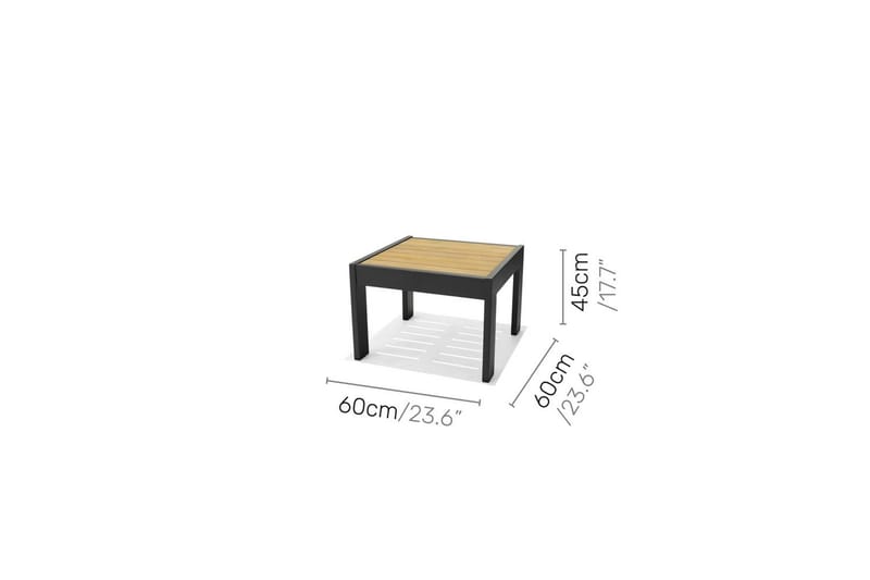 Utendørs møbelgruppe Lifestyle Garden PALAU 2x siderstol + 2x ottoman + sidebord 60 cm - Hagemøbler & utemiljø - Hagegruppe - Cafemøbler & cafesett