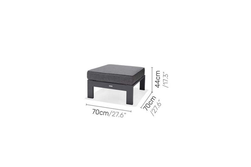 Utendørs møbelgruppe Lifestyle Garden PALAU 2x siderstol + 2x ottoman + sidebord 60 cm - Hagemøbler & utemiljø - Hagegruppe - Cafemøbler & cafesett