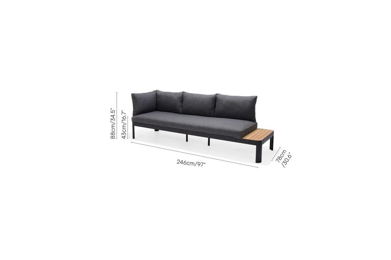 Utendørs møbelgruppe Lifestyle Garden Portals 2-seter og 3-seter modulsofa og salongbord - Hagemøbler & utemiljø - Hagegruppe - Sofagruppe utendørs