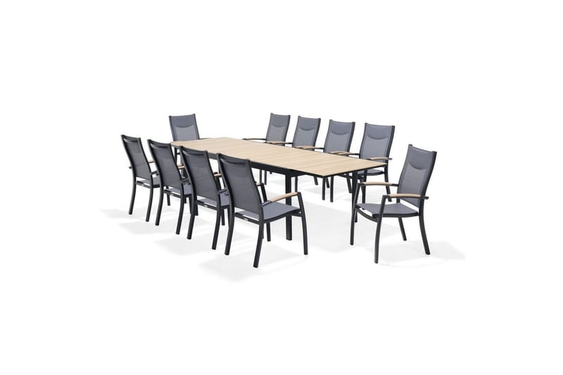 Utendørs møbelgruppe Lifestyle Garden Panama 210-300 cm 10 stabelbar lenestol - 10 stabelbar lenestol - Hagemøbler & utemiljø - Hagegruppe - Spisegrupper hage