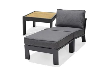 Utendørs møbelgruppe Lifestyle Garden PALAU siderstol + ottoman + sidebord 60 cm - Hagemøbler & utemiljø - Hagegruppe - Cafemøbler & cafesett